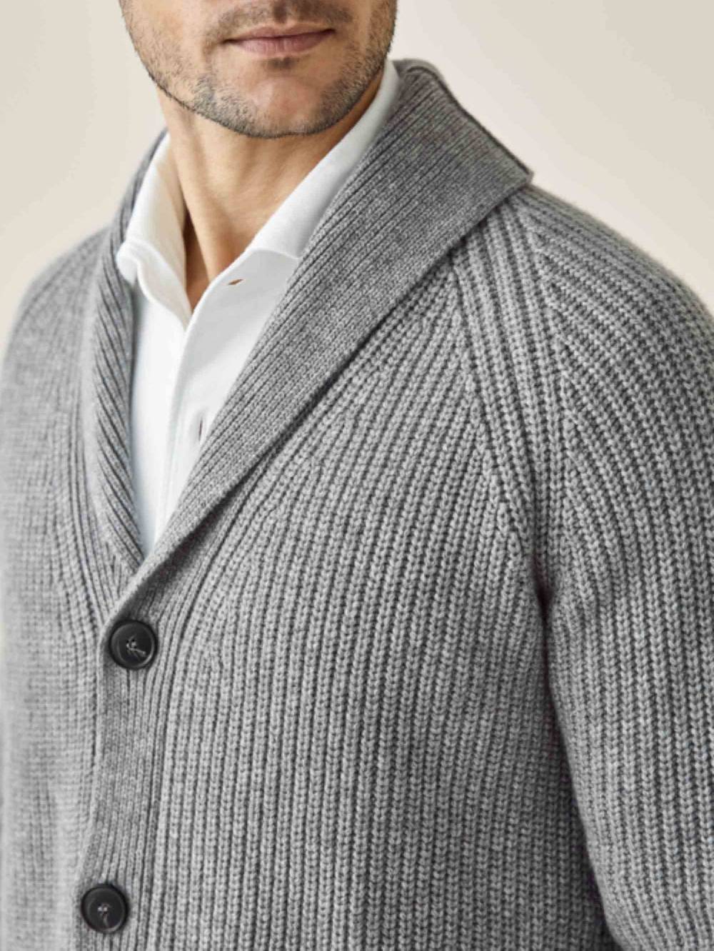 Luca Faloni Cardigan Con Sciallecashmere A 4 Fili