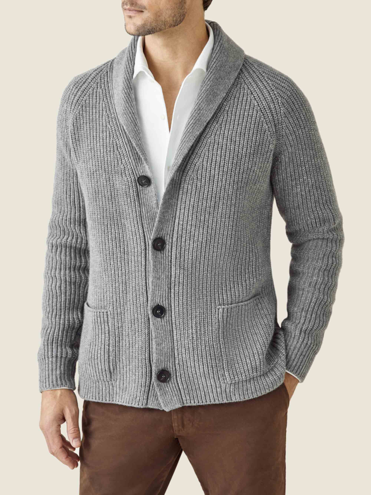 Luca Faloni Cardigan con sciallecashmere a 4 fili