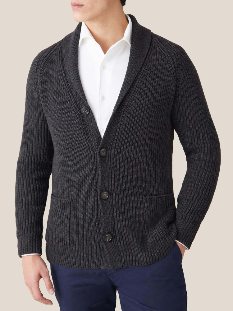 Luca Faloni Cardigan con sciallecashmere a 4 fili
