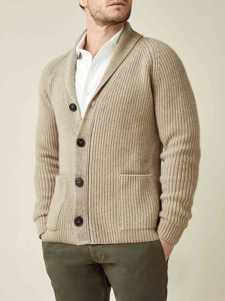 Luca Faloni Cardigan con sciallecashmere a 4 fili