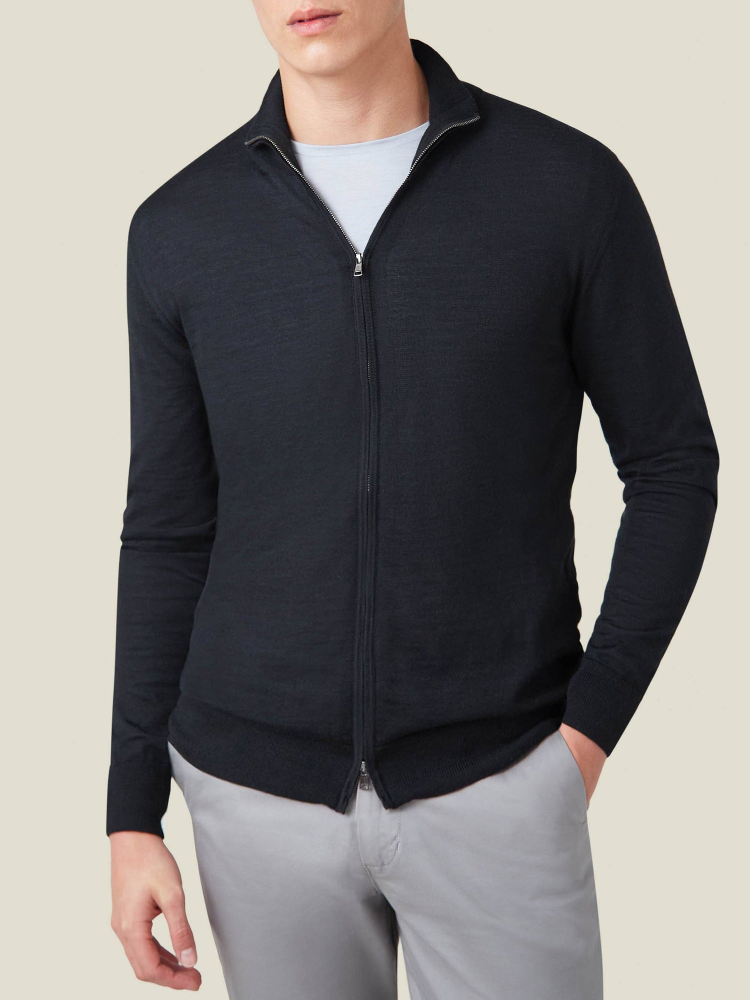 Luca Faloni Cardigan con ZipSeta-Cashmere