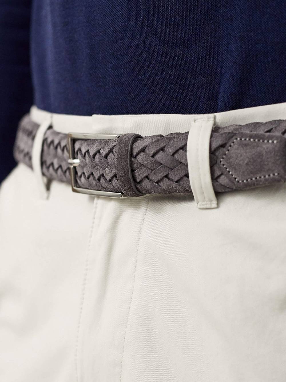 Luca Faloni CinturaPelle Scamosciata Intrecciata