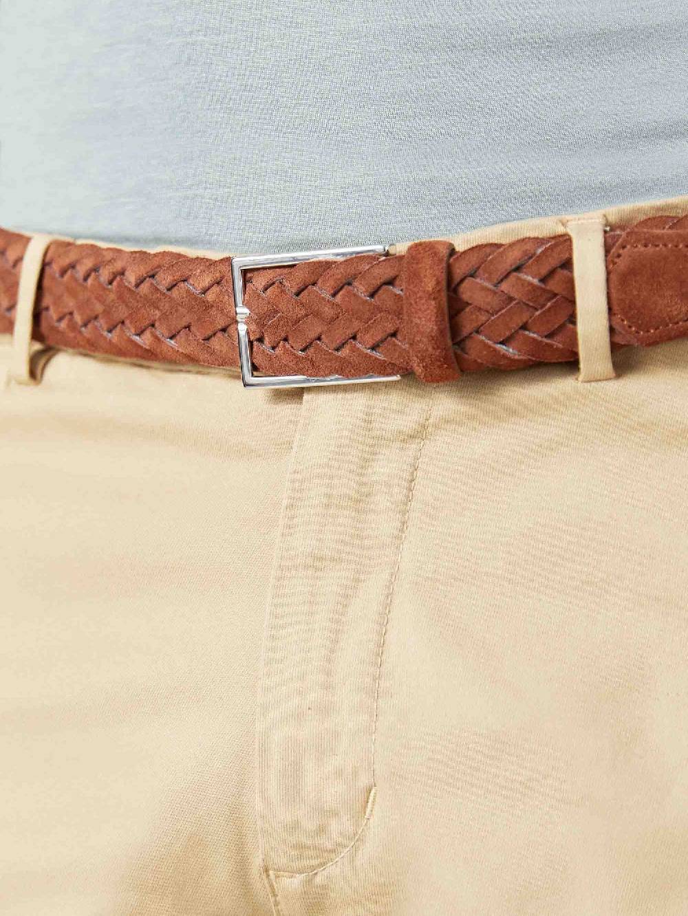 Luca Faloni CinturaPelle Scamosciata Intrecciata