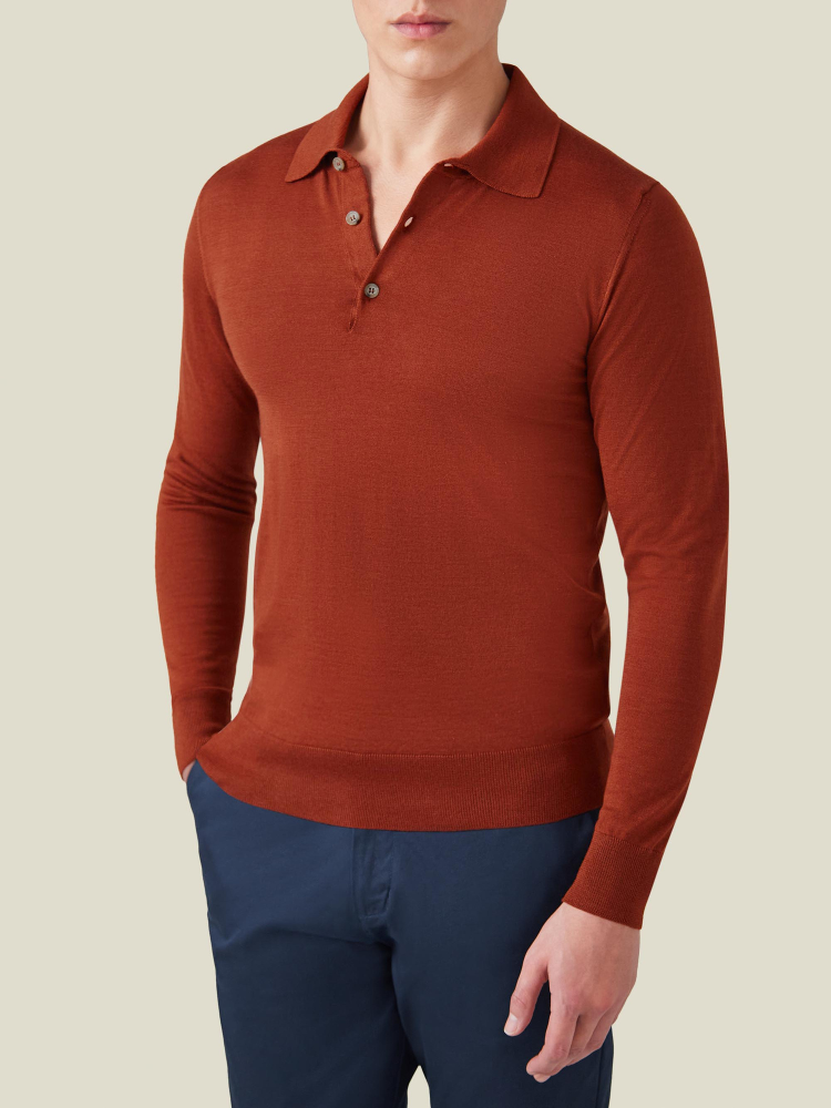 Luca Faloni Knitted PoloSeta-Cashmere