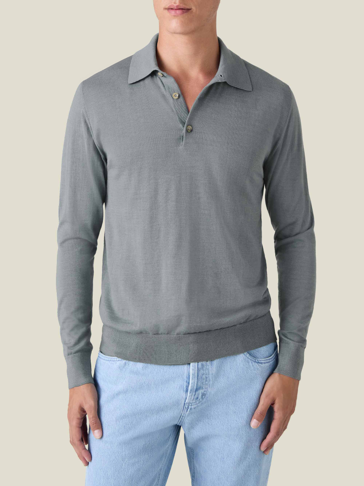 Luca Faloni Knitted PoloSeta-Cashmere