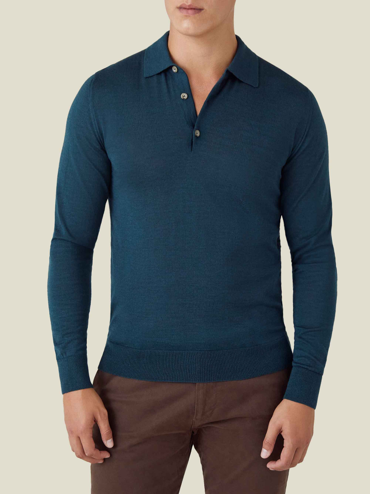 Luca Faloni Knitted PoloSeta-Cashmere