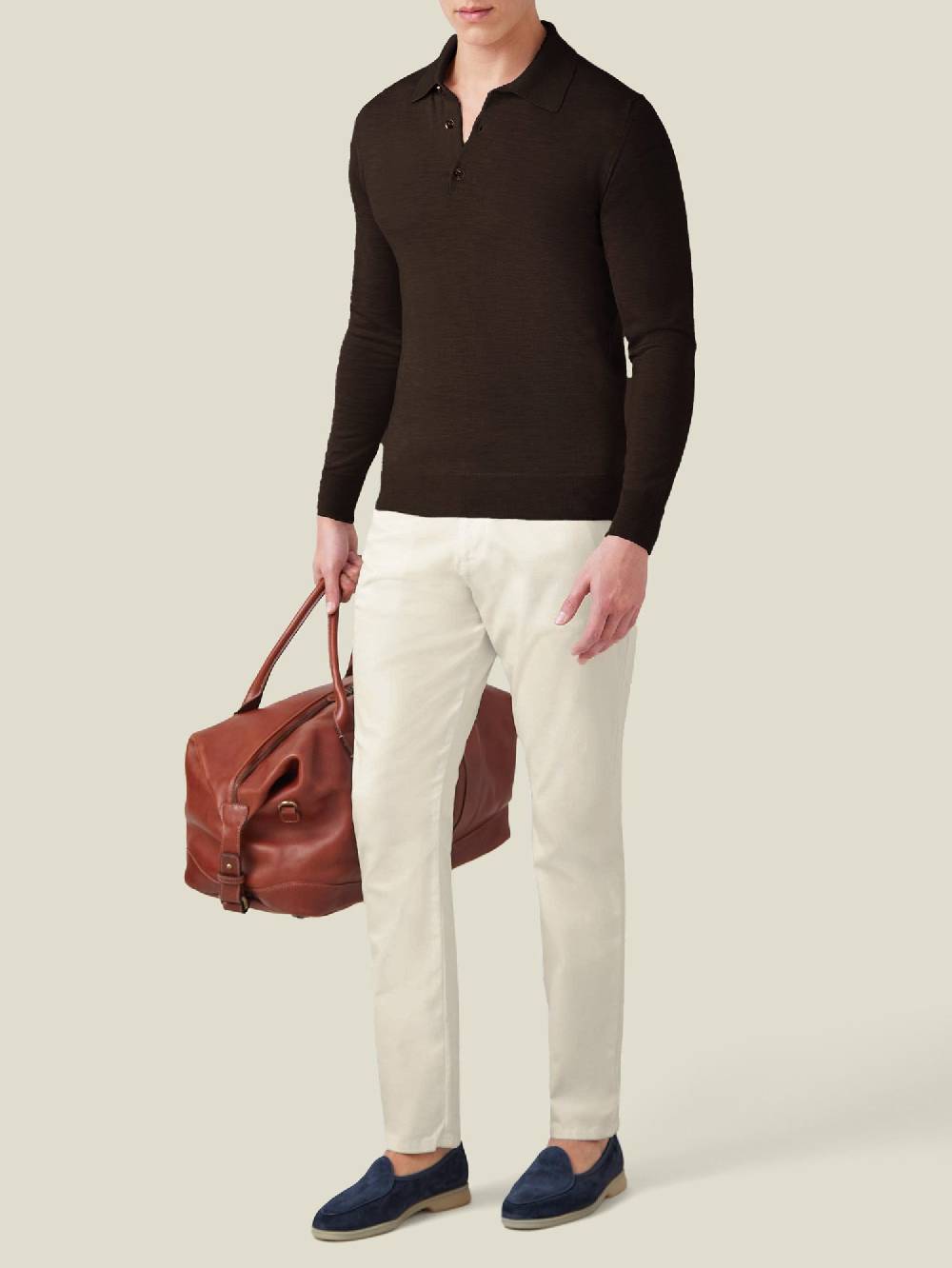 Luca Faloni Knitted PoloSeta-Cashmere
