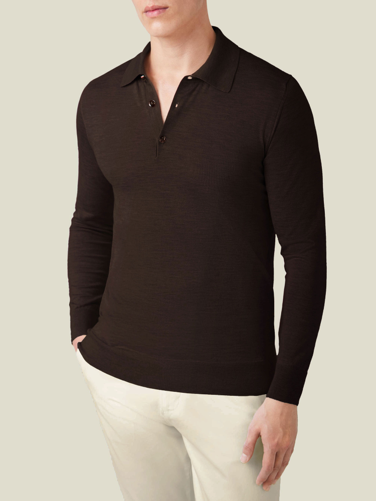 Luca Faloni Knitted PoloSeta-Cashmere