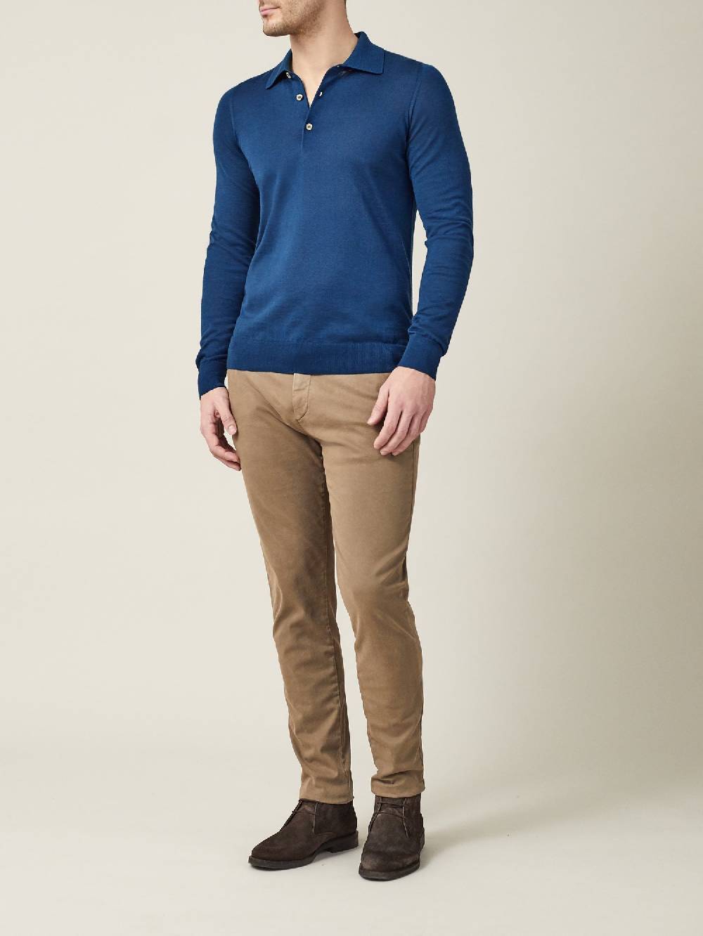 Luca Faloni Knitted PoloSeta-Cashmere