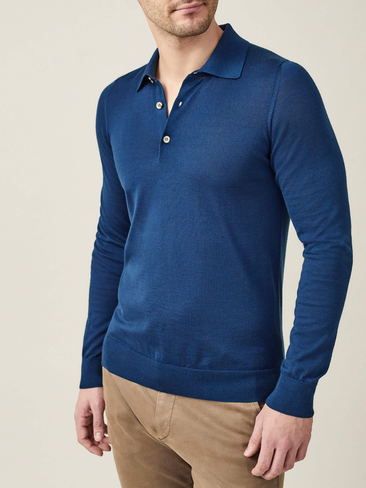 Luca Faloni Knitted PoloSeta-Cashmere