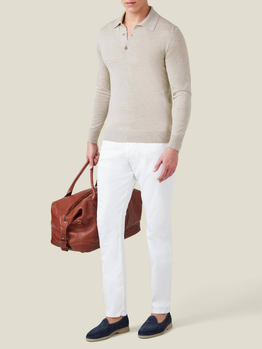 Luca Faloni Knitted PoloSeta-Cashmere