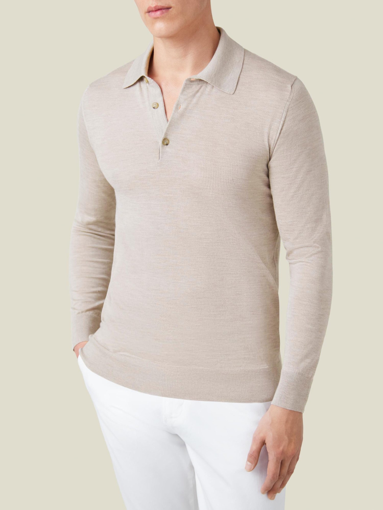 Luca Faloni Knitted PoloSeta-Cashmere