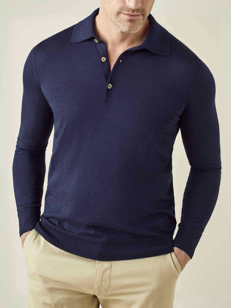 Luca Faloni Knitted PoloSeta-Cashmere