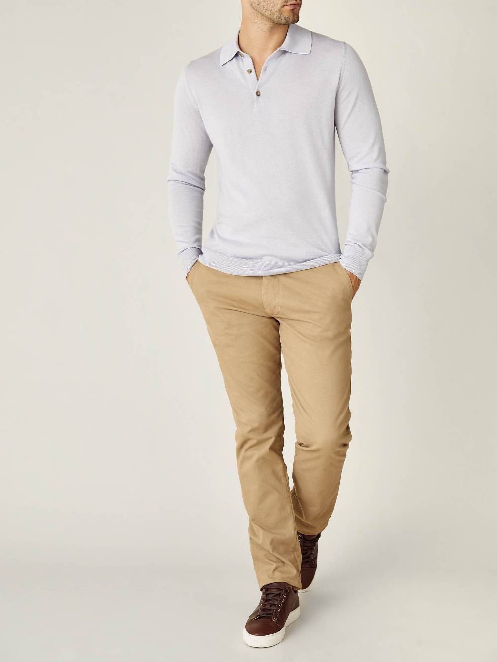 Luca Faloni Knitted PoloSeta-Cashmere