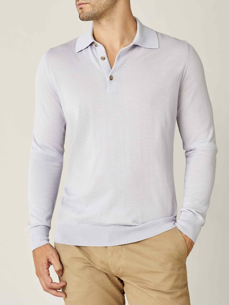 Luca Faloni Knitted PoloSeta-Cashmere