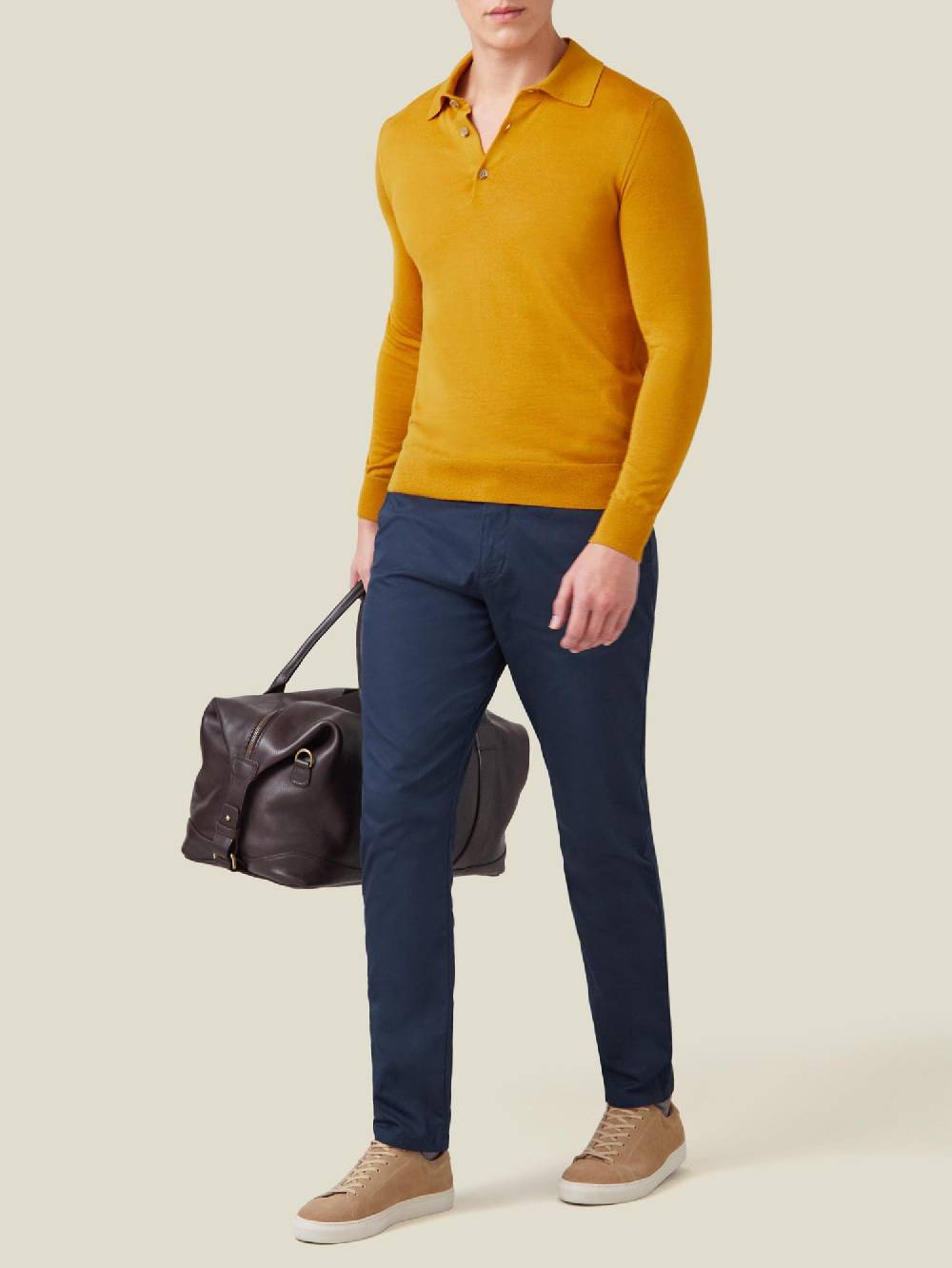 Luca Faloni Knitted PoloSeta-Cashmere