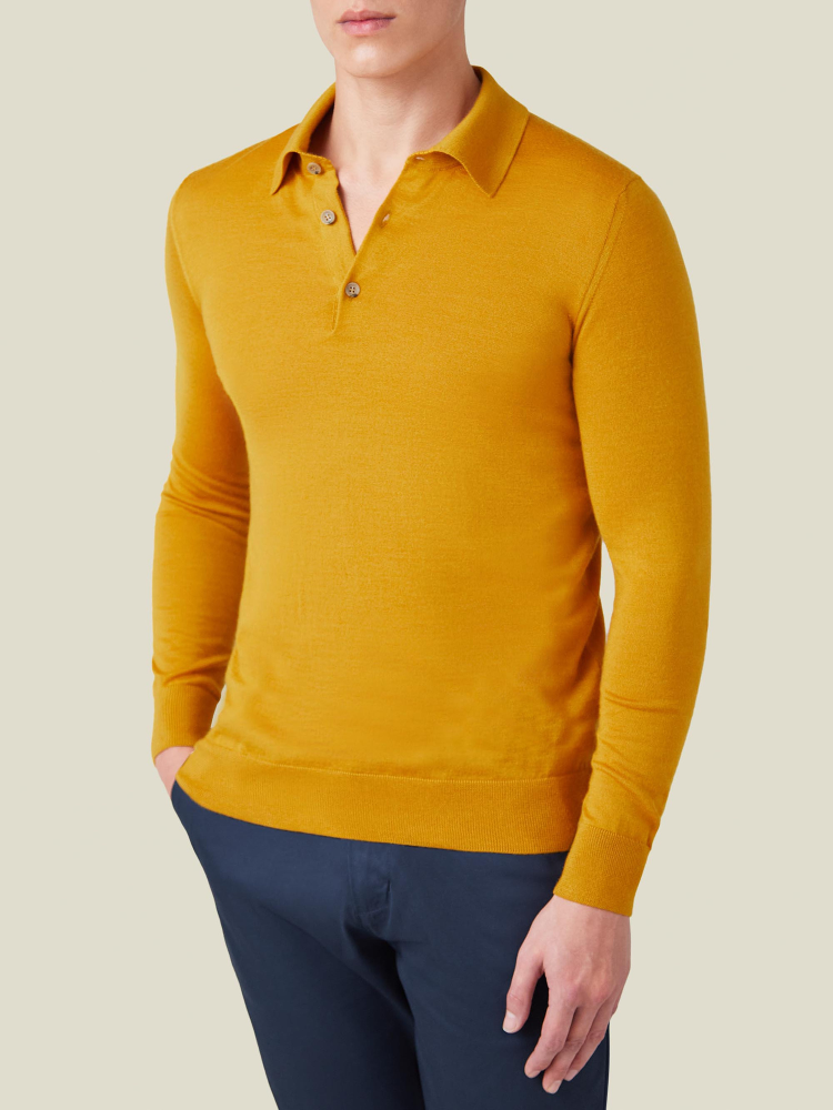 Luca Faloni Knitted PoloSeta-Cashmere