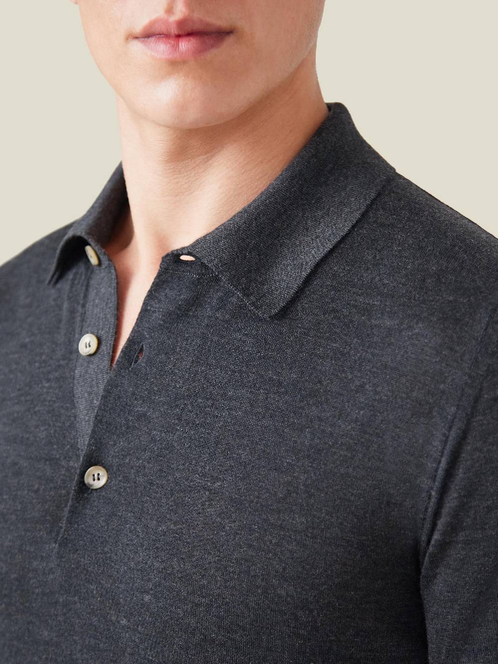 Luca Faloni Knitted PoloSeta-Cashmere