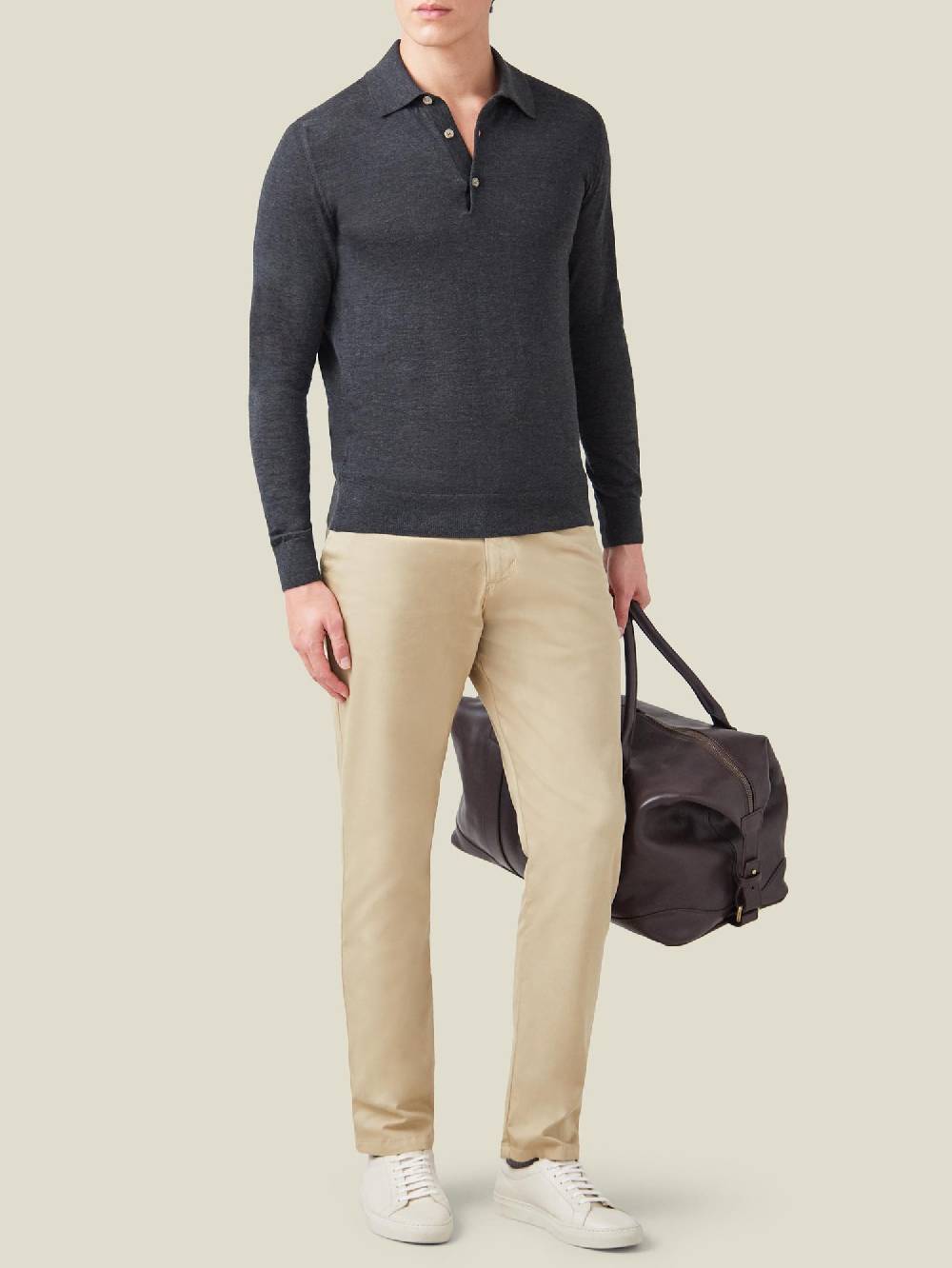 Luca Faloni Knitted PoloSeta-Cashmere