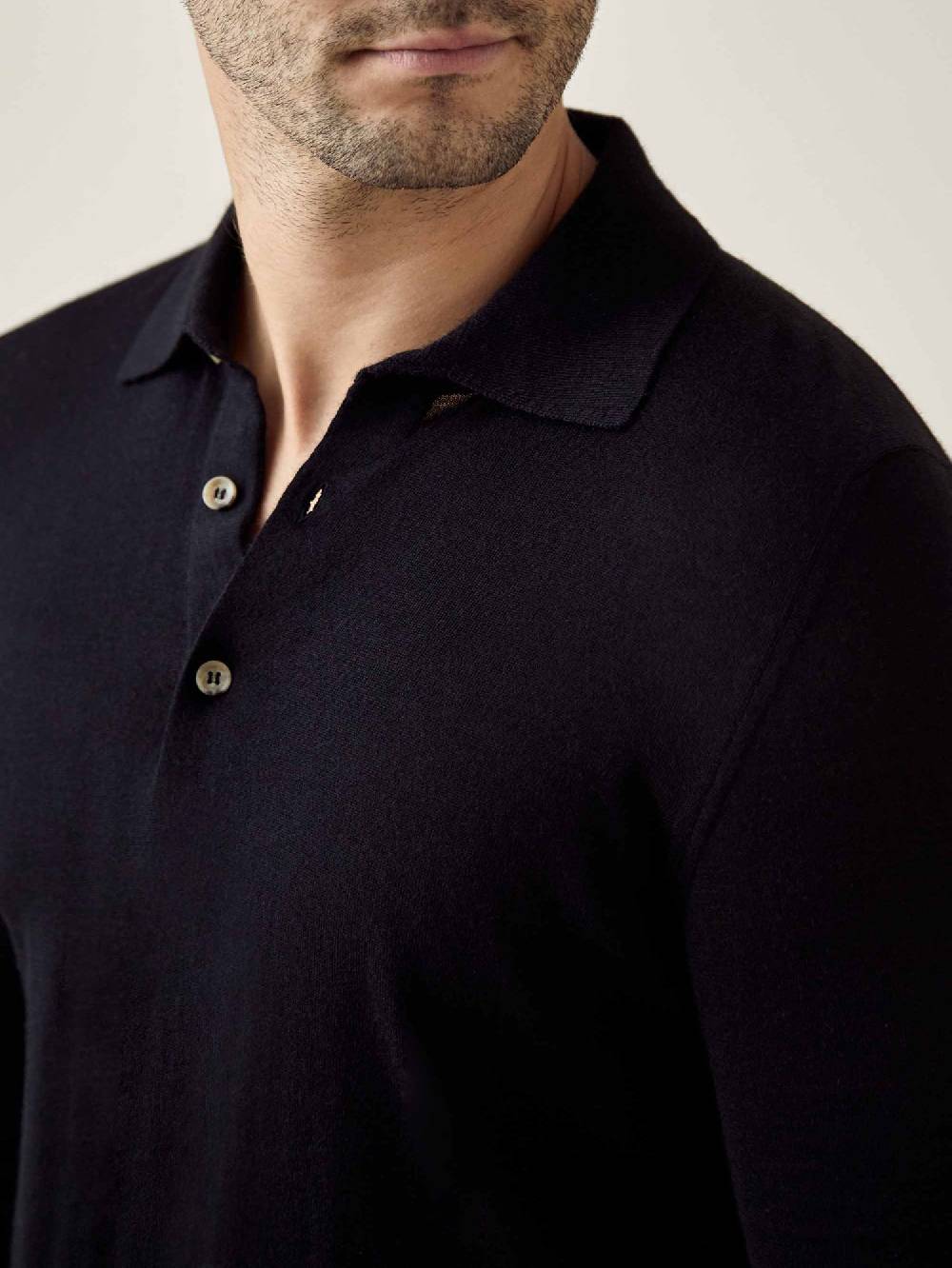 Luca Faloni Knitted PoloSeta-Cashmere