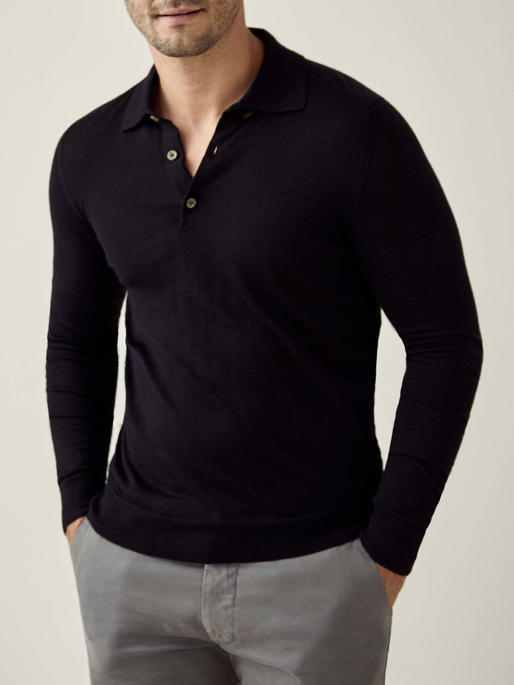 Luca Faloni Knitted PoloSeta-Cashmere