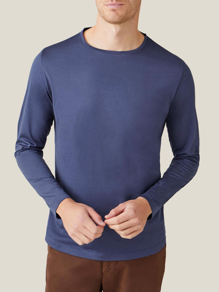 Luca Faloni T-Shirt Maniche LungheSeta Cotone