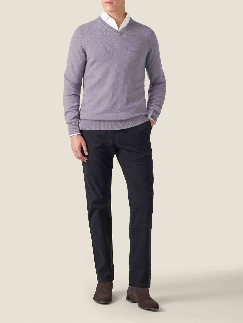 Luca Faloni V Neck2-Ply Cashmere
