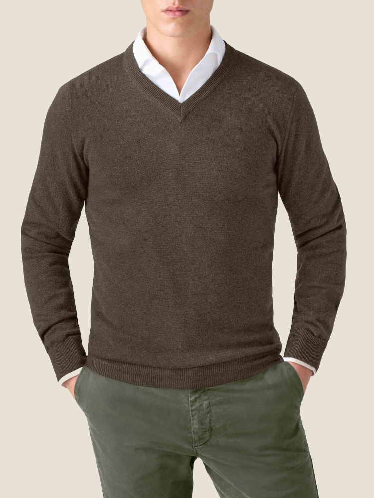 Luca Faloni V Neck2-Ply Cashmere