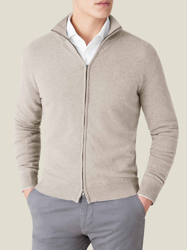 Luca Faloni Zip Cardigan2-Ply Cashmere