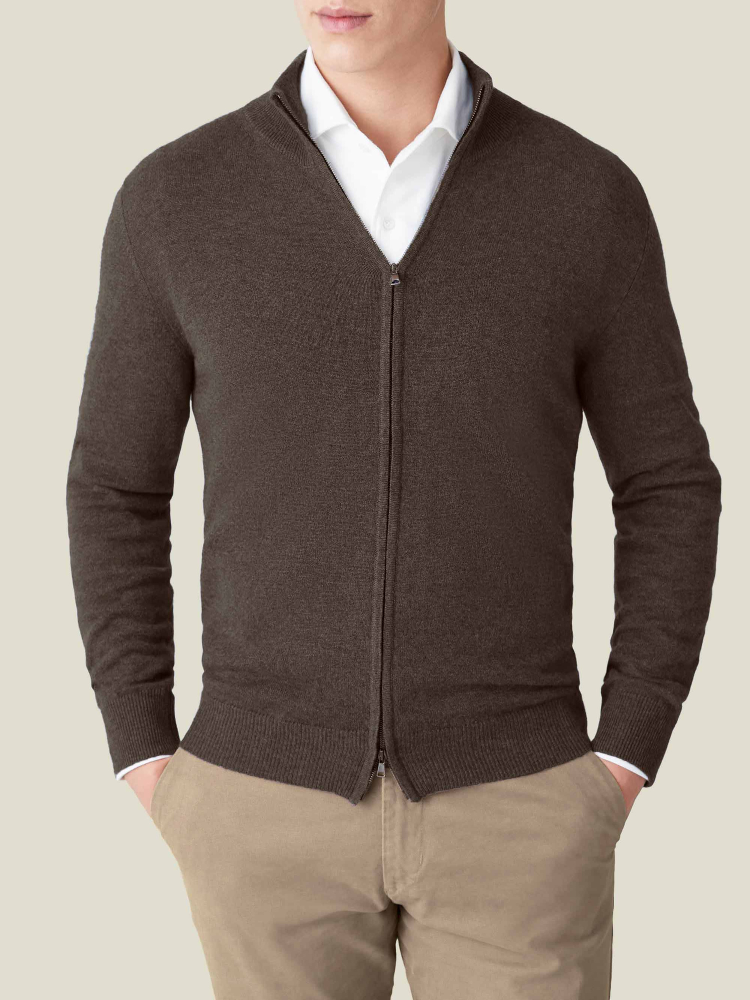 Luca Faloni Zip Cardigan2-Ply Cashmere