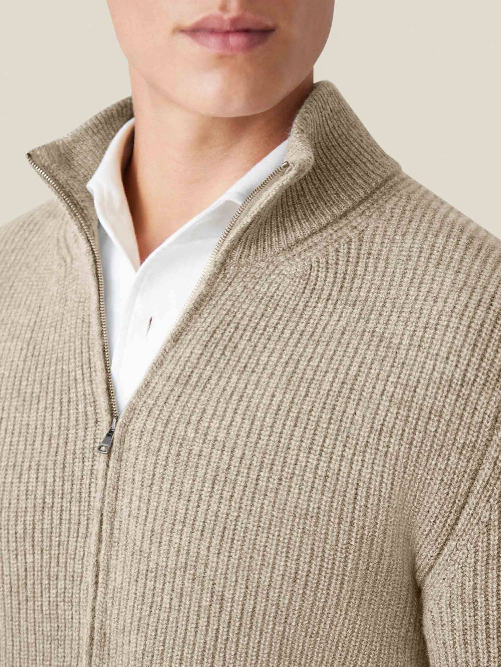 Luca Faloni Zip Cardigan4-Ply Cashmere