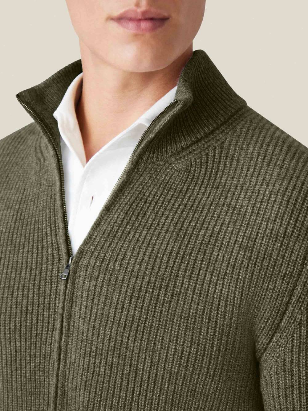 Luca Faloni Zip Cardigan4-Ply Cashmere