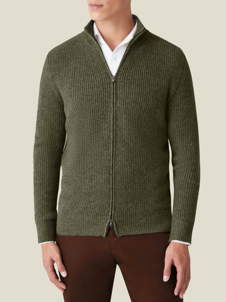 Luca Faloni Zip Cardigan4-Ply Cashmere