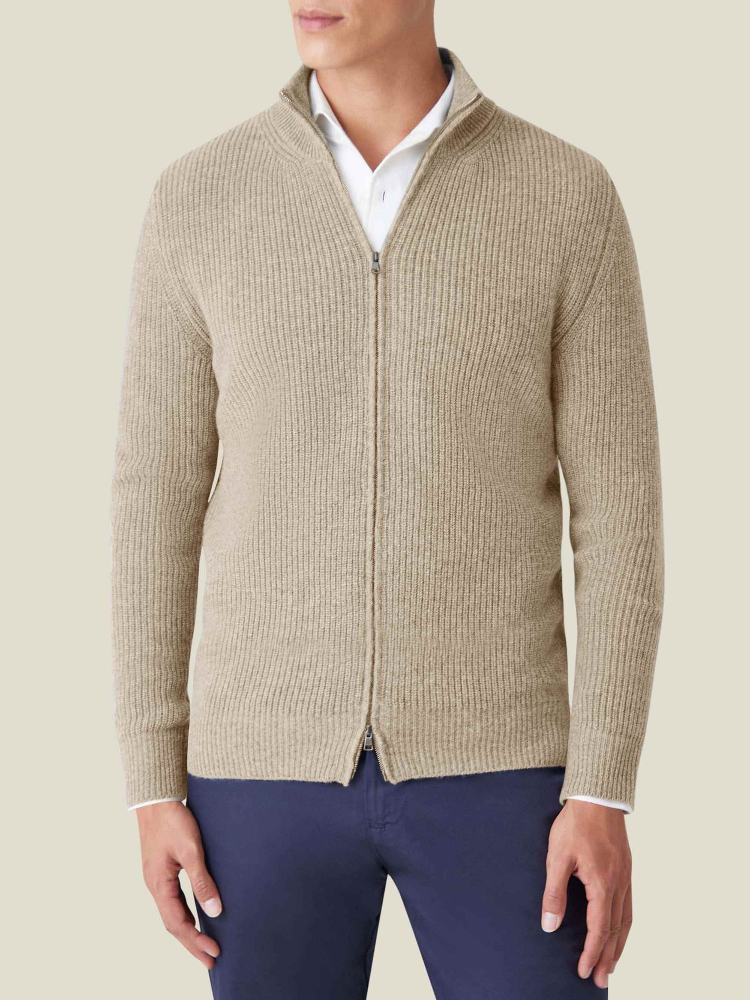 Luca Faloni Zip Cardigan4-Ply Cashmere