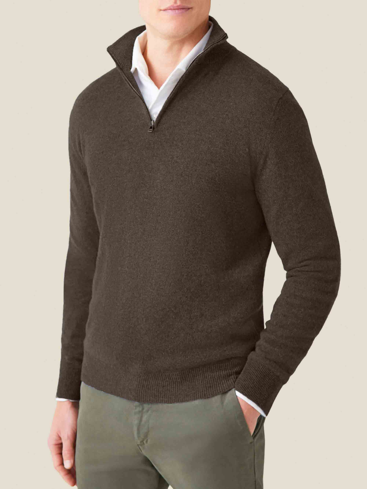Luca Faloni Zip-up2-Ply Cashmere