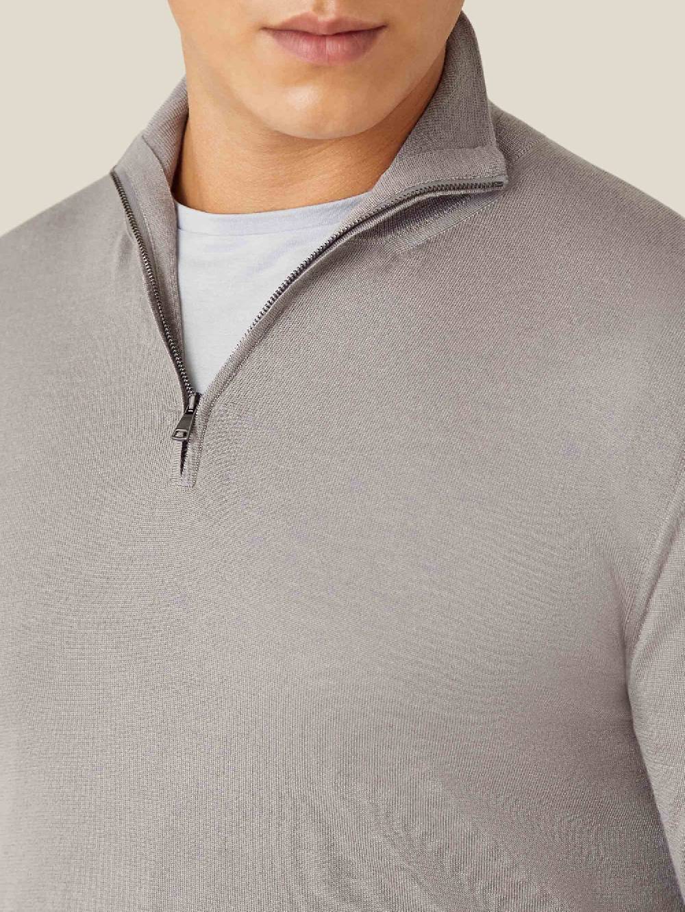 Luca Faloni Maglia Con Collo Mezza ZipSeta-Cashmere