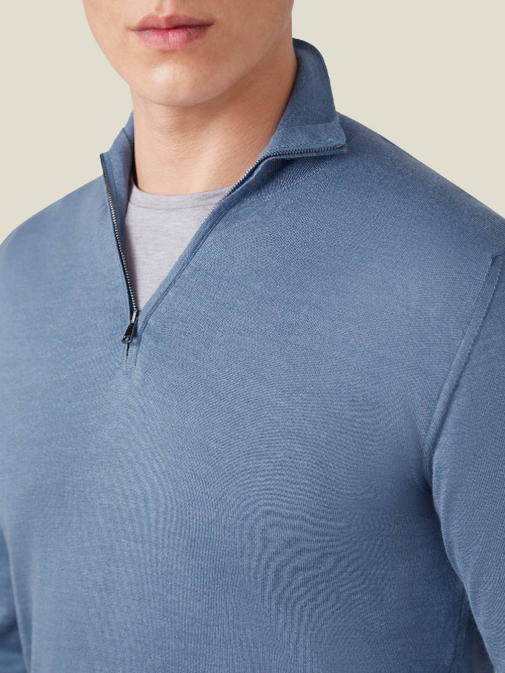 Luca Faloni Maglia Con Collo Mezza ZipSeta-Cashmere