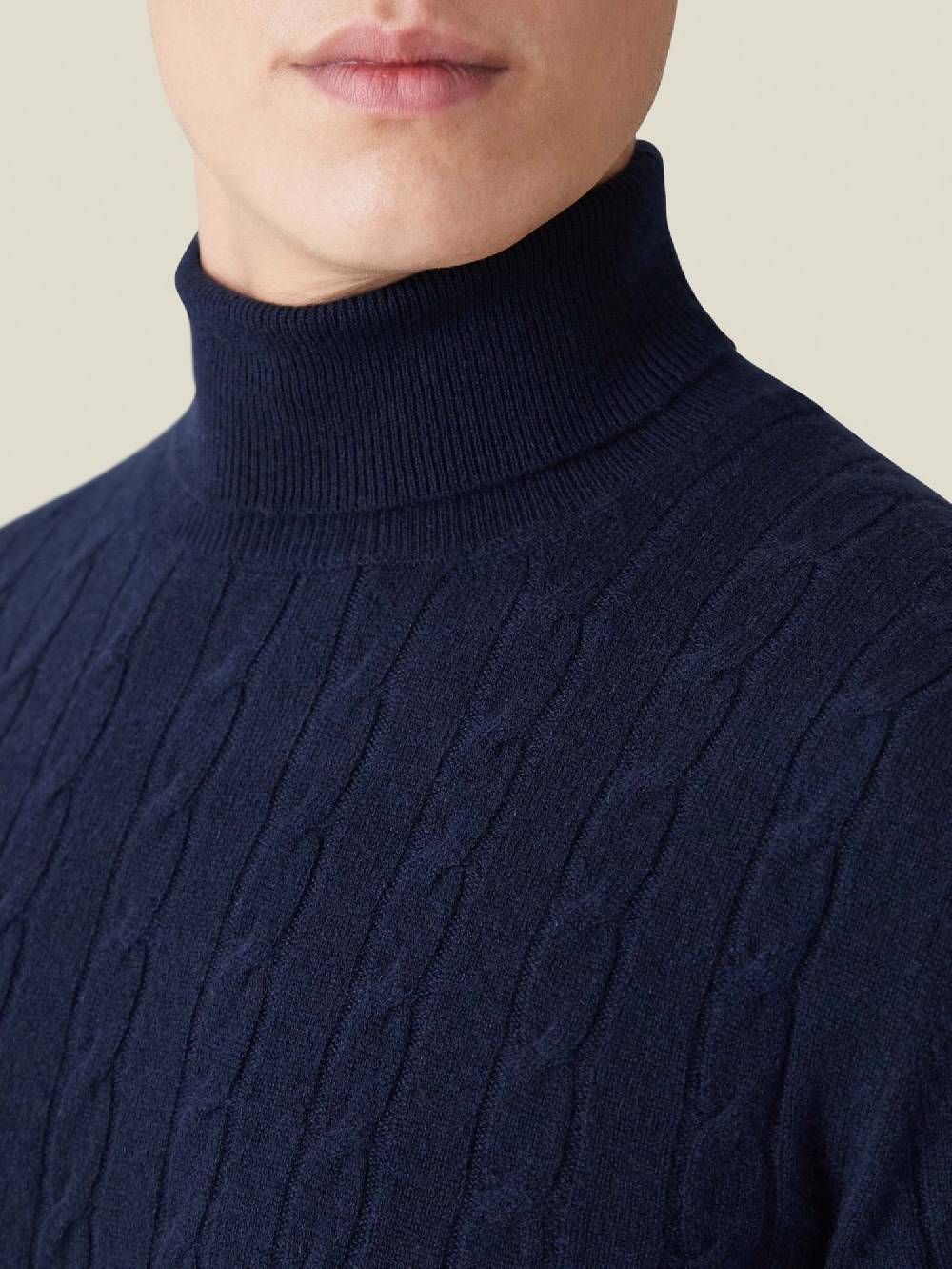 Luca Faloni Maglione Dolcevita Trecciacashmere A 2 Fili