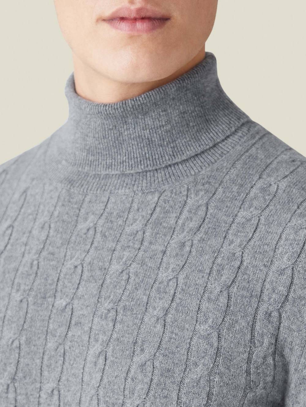 Luca Faloni Maglione Dolcevita Trecciacashmere A 2 Fili