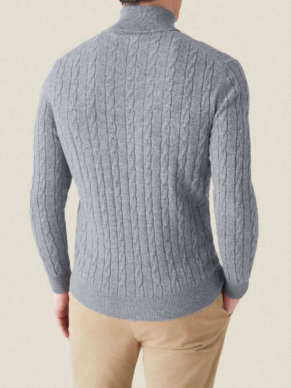 Luca Faloni Maglione Dolcevita Trecciacashmere A 2 Fili