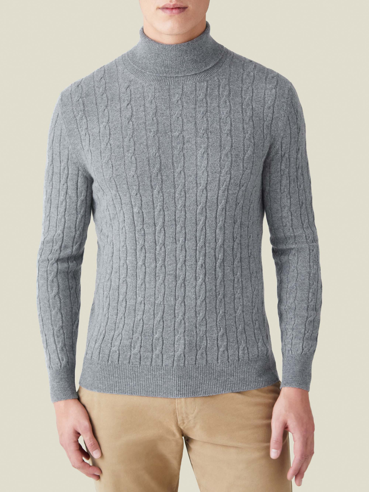 Luca Faloni Maglione Dolcevita Trecciacashmere a 2 fili