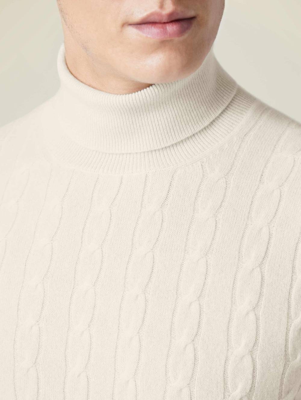 Luca Faloni Maglione Dolcevita Trecciacashmere A 2 Fili