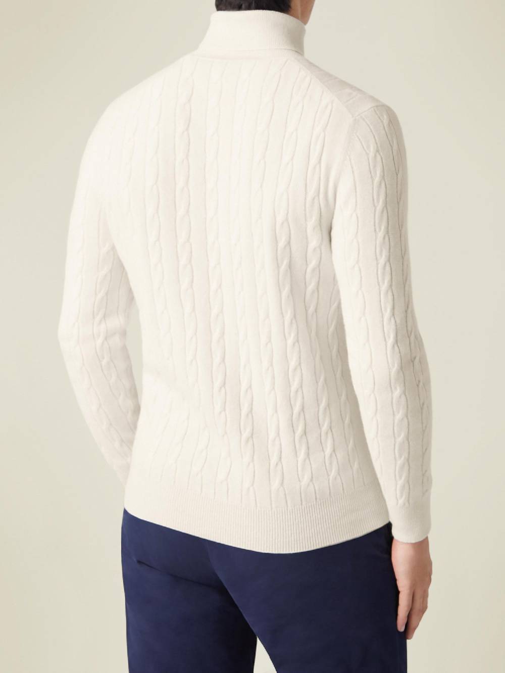 Luca Faloni Maglione Dolcevita Trecciacashmere A 2 Fili