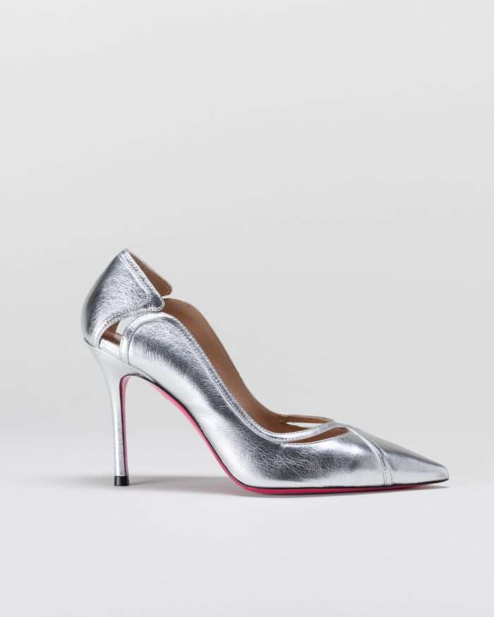 LUCIANO PADOVAN DÉCOLLETÉ FILADELFIA PELLE LAMINATA ARGENTO