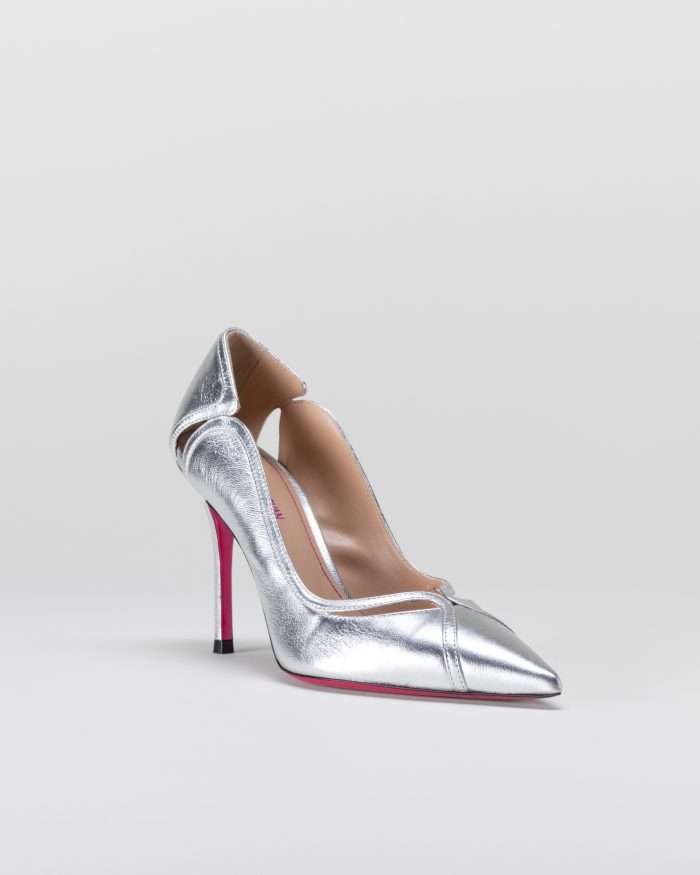 LUCIANO PADOVAN DÉCOLLETÉ FILADELFIA PELLE LAMINATA ARGENTO LUCIANO PADOVAN DÉCOLLETÉ FILADELFIA PELLE LAMINATA ARGENTO