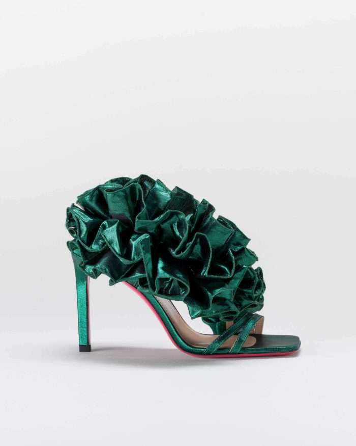 LUCIANO PADOVAN SANDALO EMILY TESSUTO LUREX VERDE