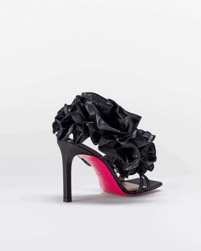 LUCIANO PADOVAN ROUCHE LINE SANDALO EMILY TESSUTO LUREX NERO