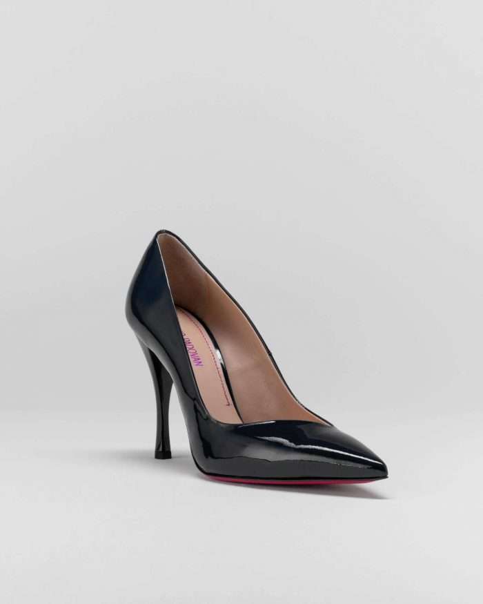 LUCIANO PADOVAN SIMPLE LINE DÉCOLLETÉ ROBIN PELLE VERNICIATA NERO- Luciano Padovan Online Shop