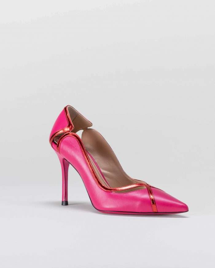 LUCIANO PADOVAN WAVES LINE DÈCOLLETÈ FILADELFIA PELLE FUCSIA ROSSO