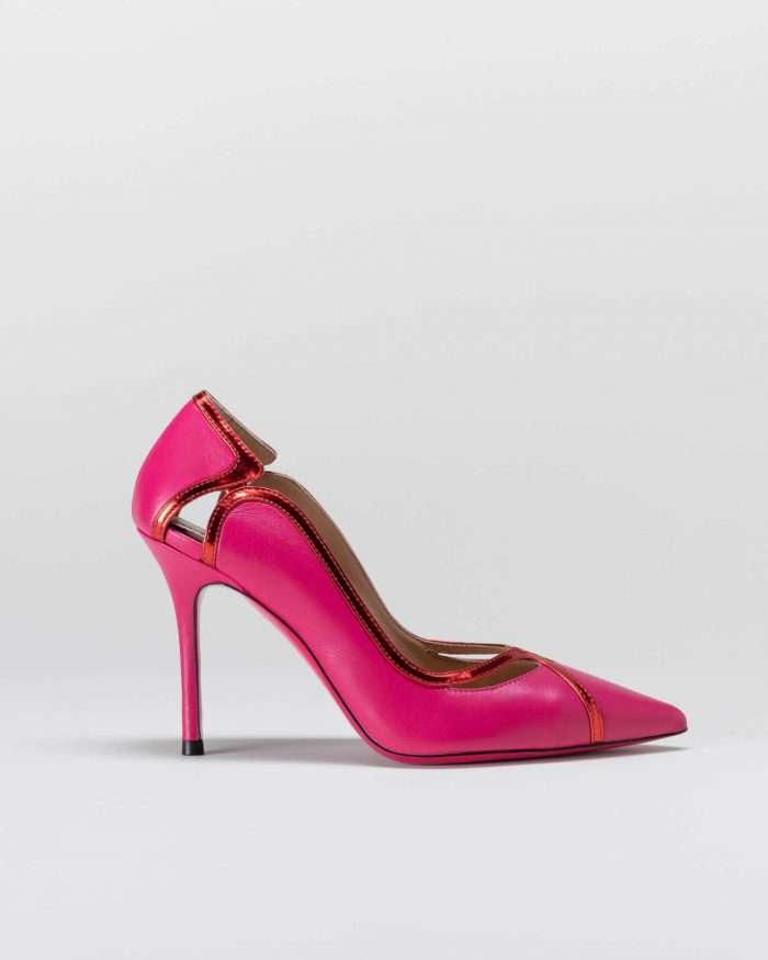 LUCIANO PADOVAN WAVES LINE DÈCOLLETÈ FILADELFIA PELLE FUCSIA ROSSO